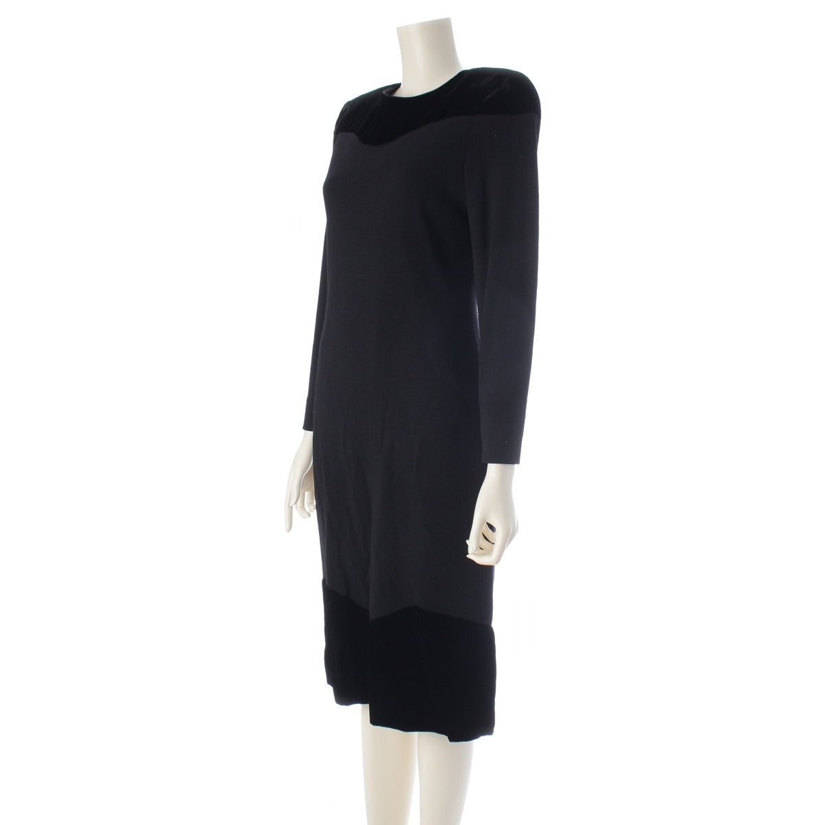 LANVIN one piece Velvet dress black 38