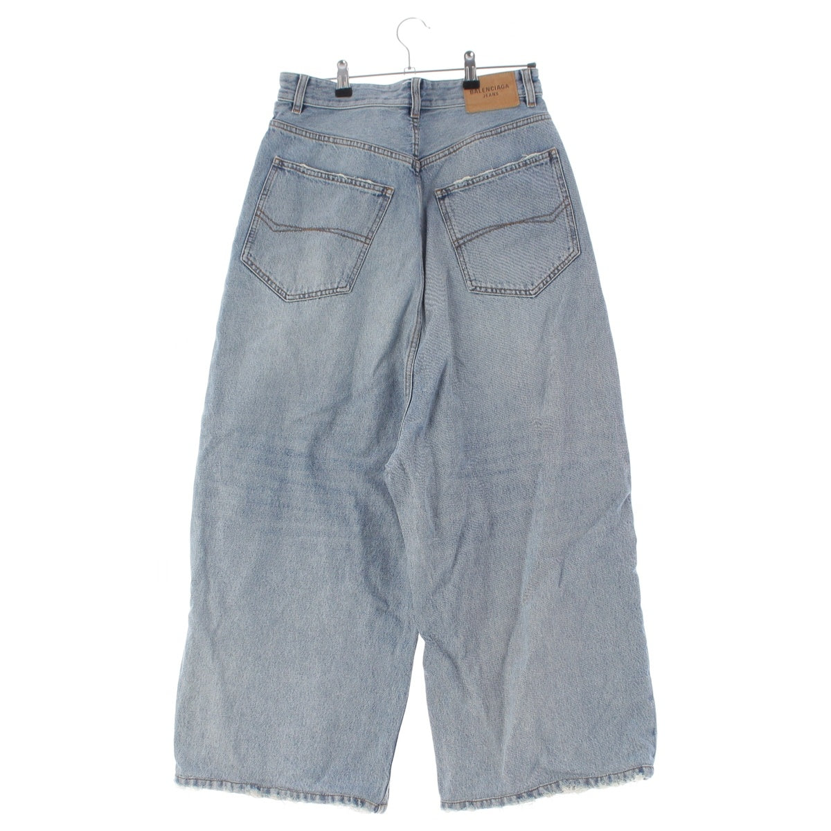 BALENCIAGA Low crotch buggy Denim pants Damaged jeans 697886 Light indigo 24