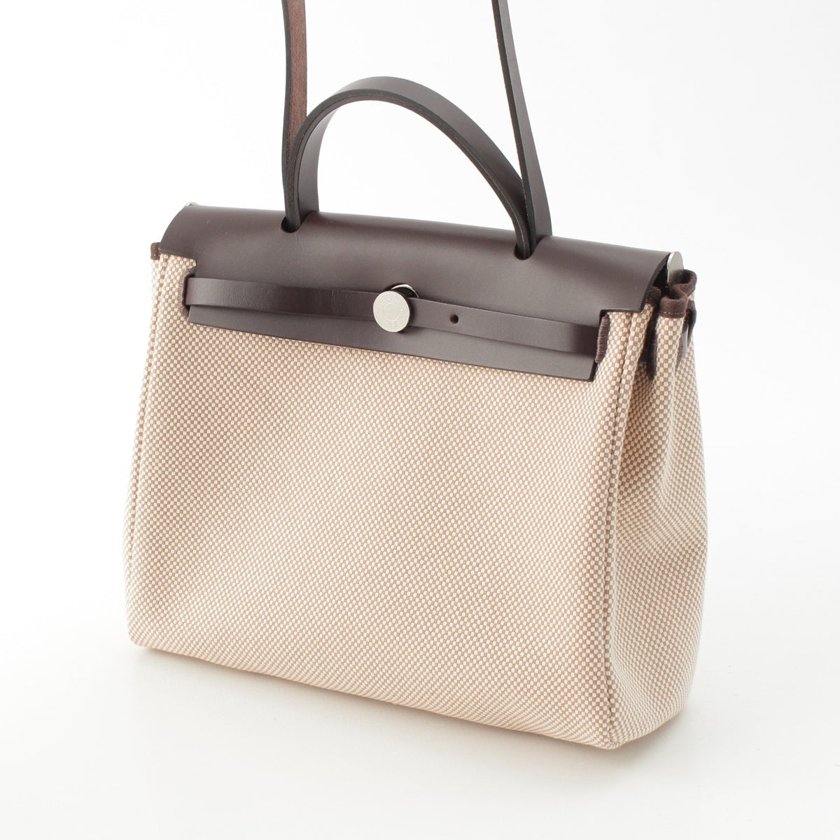 HERMES Herbag zip Toile Ash x Vashhunter Le Tourne Handbag H079092CKAG Beige x Ebene 31