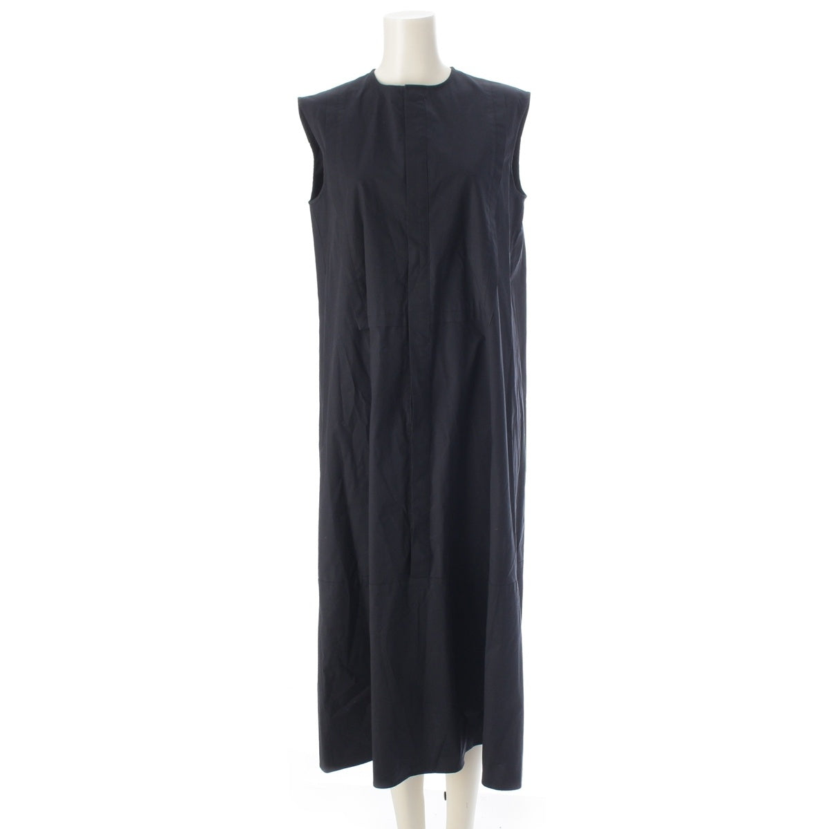 YOKO CHAN cotton No sleeve one piece YCD-223-880 Navy 36