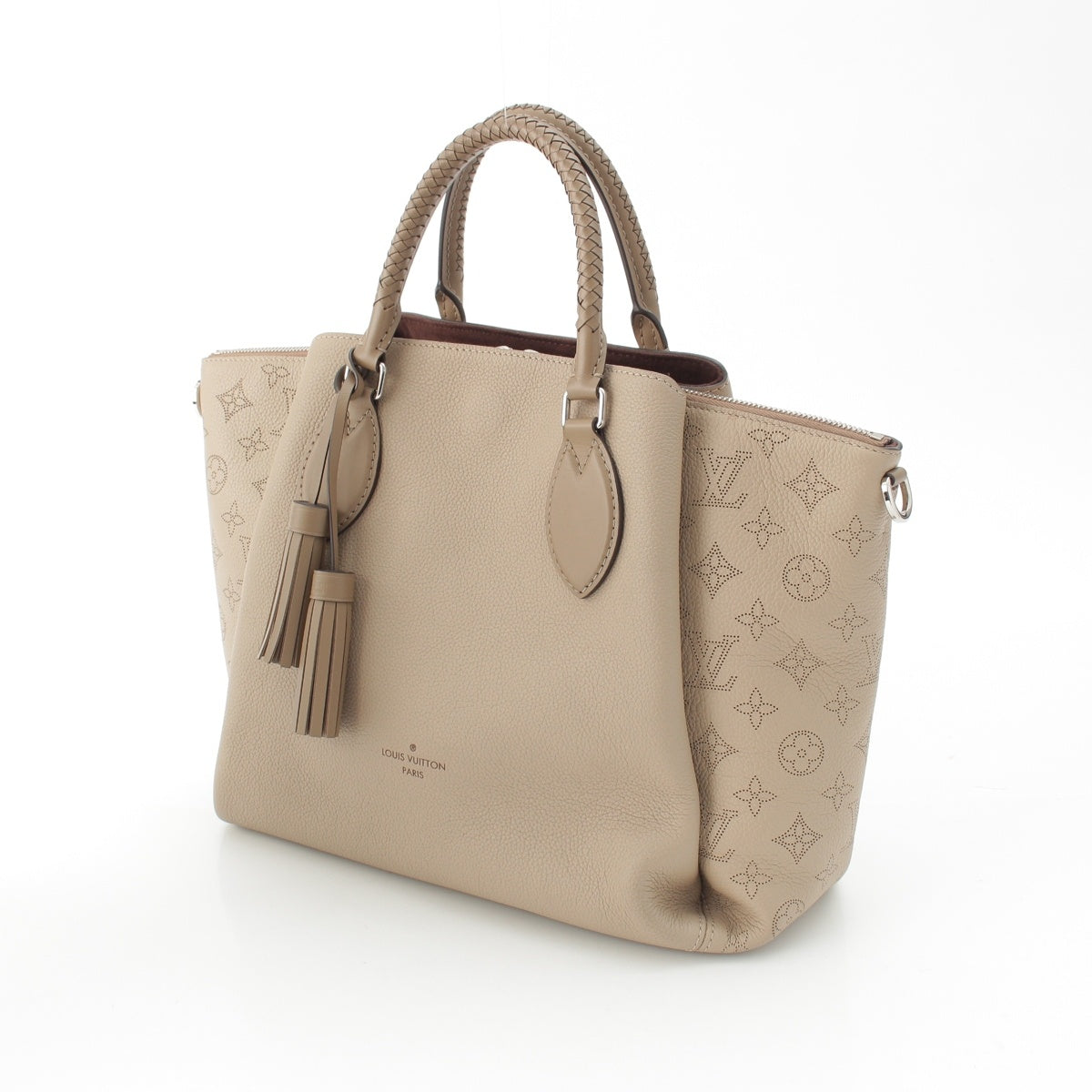 LOUIS VUITTON Mahina Omea leather Shoulder Handbag M55031 beige