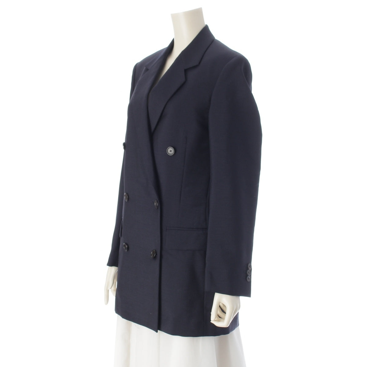LOEWE Mohair Wool Double breasted tailored jacket outer S540Y03XA0 Navy 36