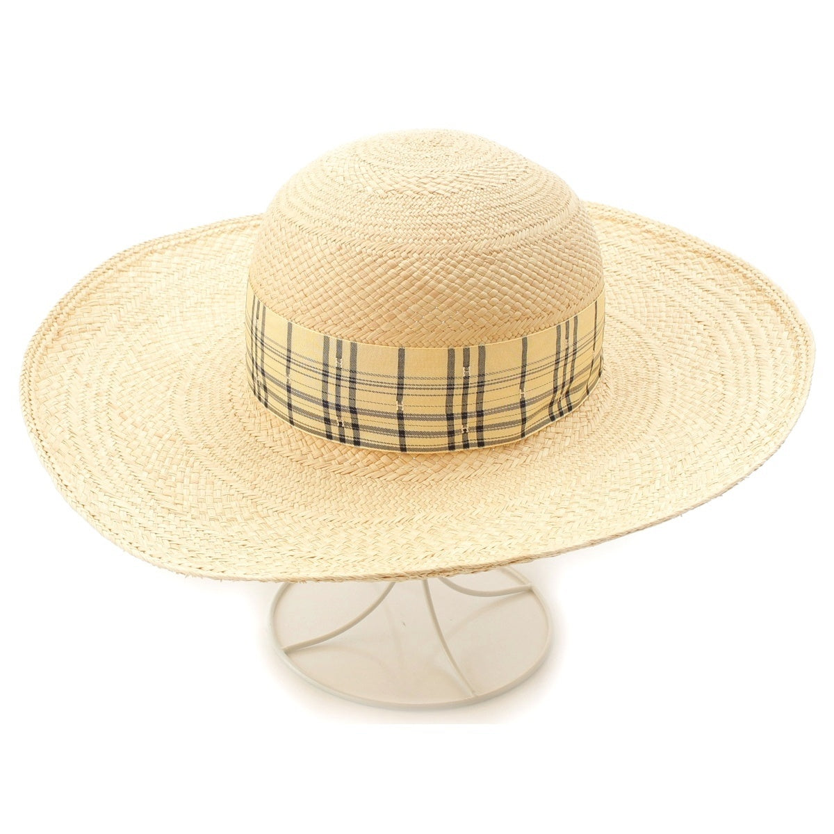HERMES straw hat Straw hat (sale item) Beige yellow 57