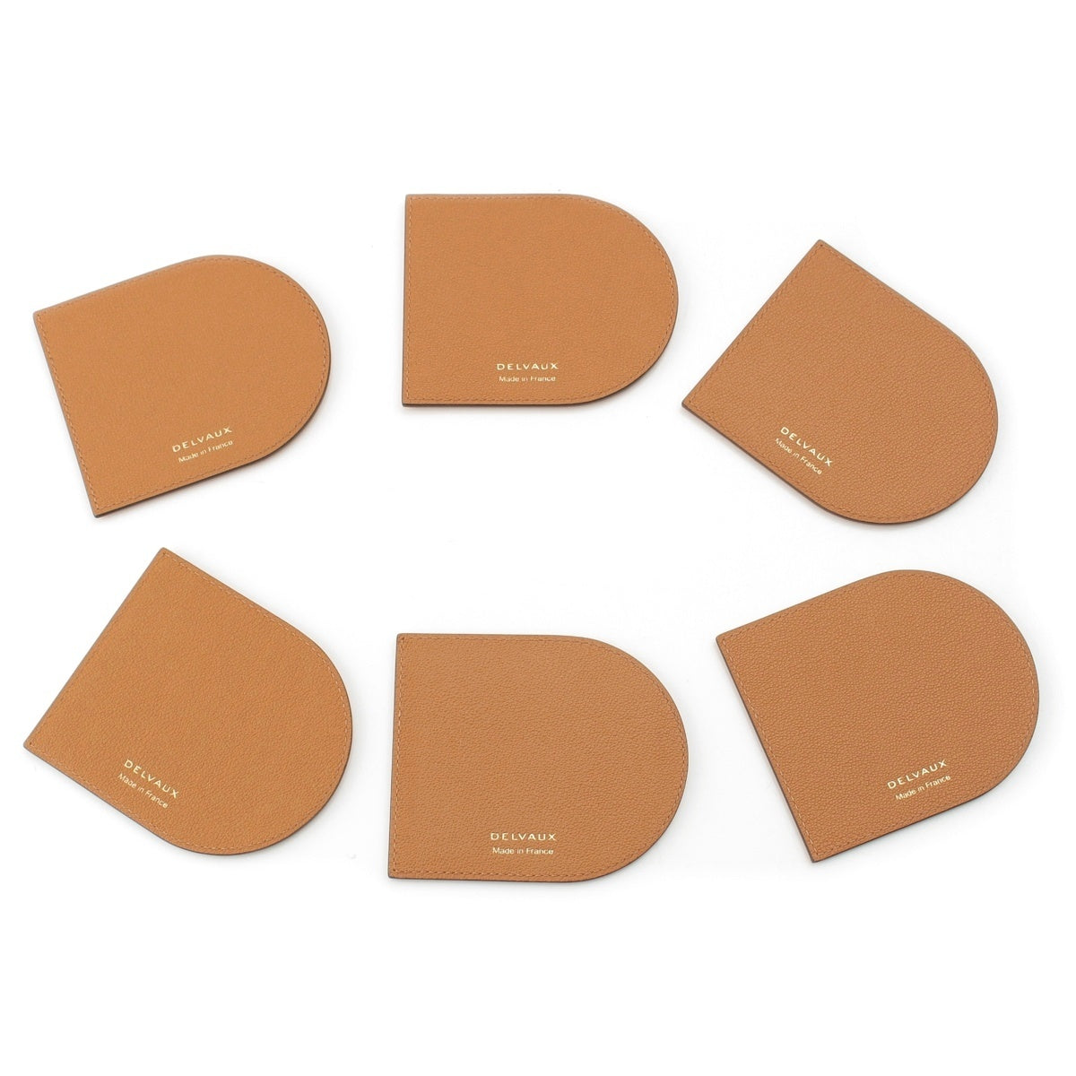 Delvaux leather coaster Set of 6 (novelty item) Brown