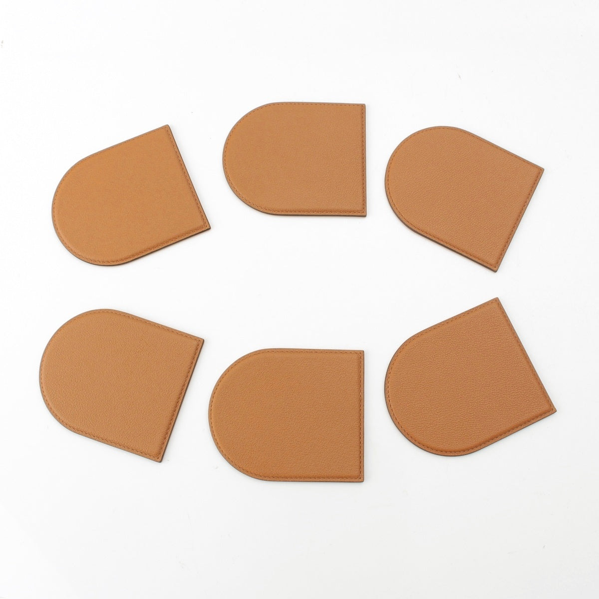 Delvaux leather coaster Set of 6 (novelty item) Brown