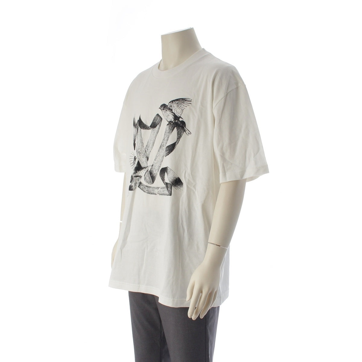 LOUIS VUITTON Front logo print Short sleeve T-shirt tops HPY83W white XXL