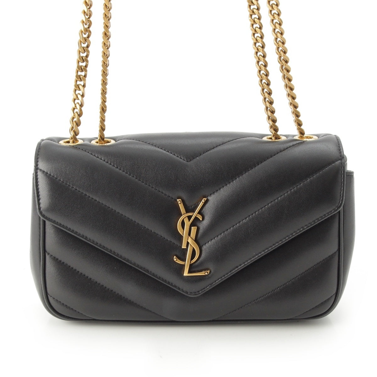 SAINT LAURENT Lulu Small lambskin Chain Shoulder Bag logo 801437 black