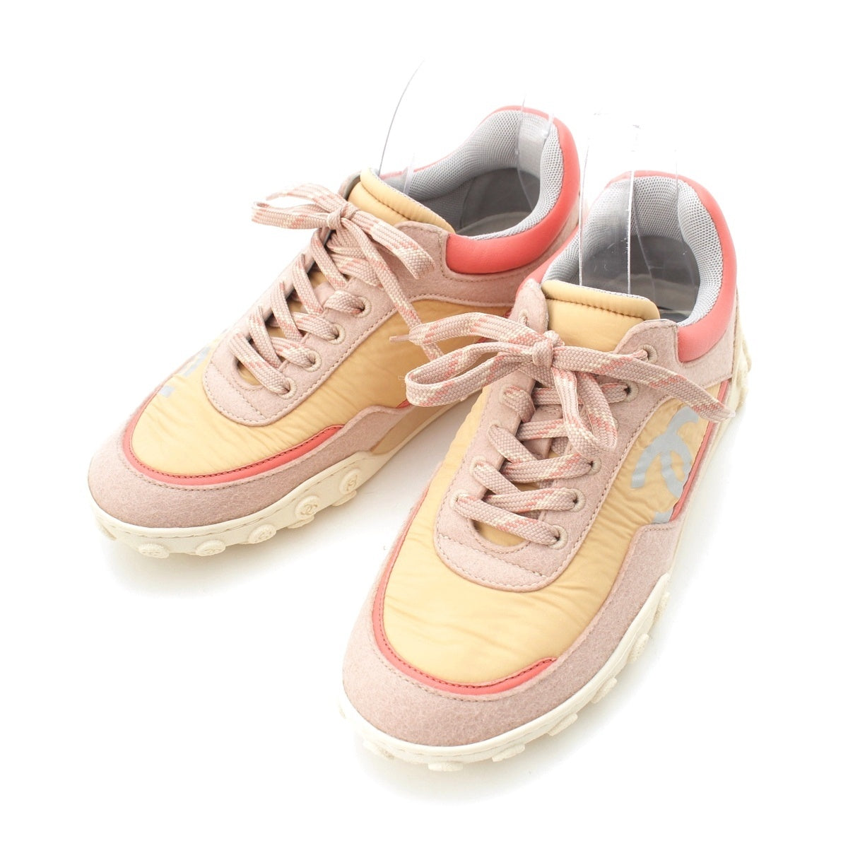 CHANEL Low-cut COCO Mark sneakers shoes G34086 beige 37 1/2