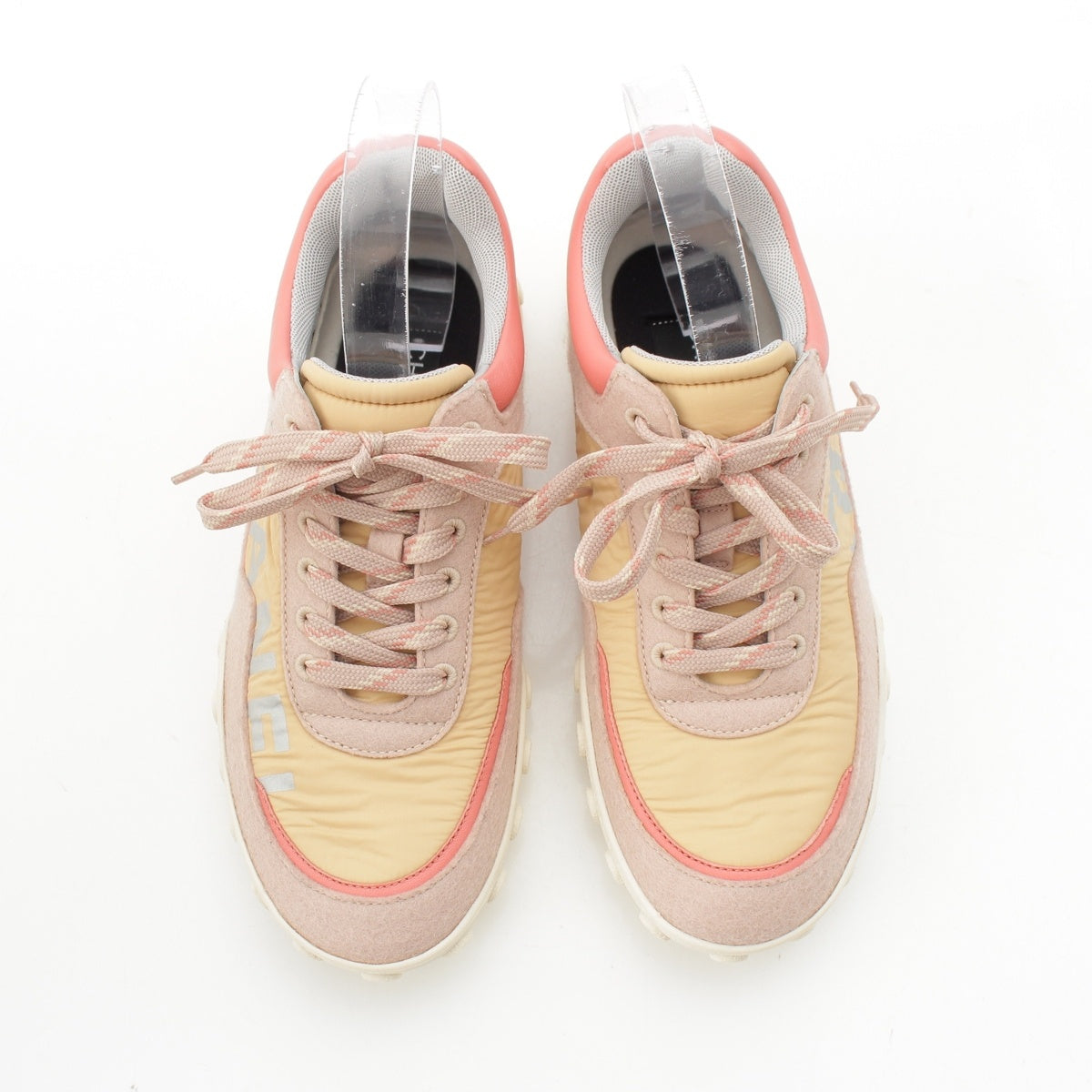 CHANEL Low-cut COCO Mark sneakers shoes G34086 beige 37 1/2