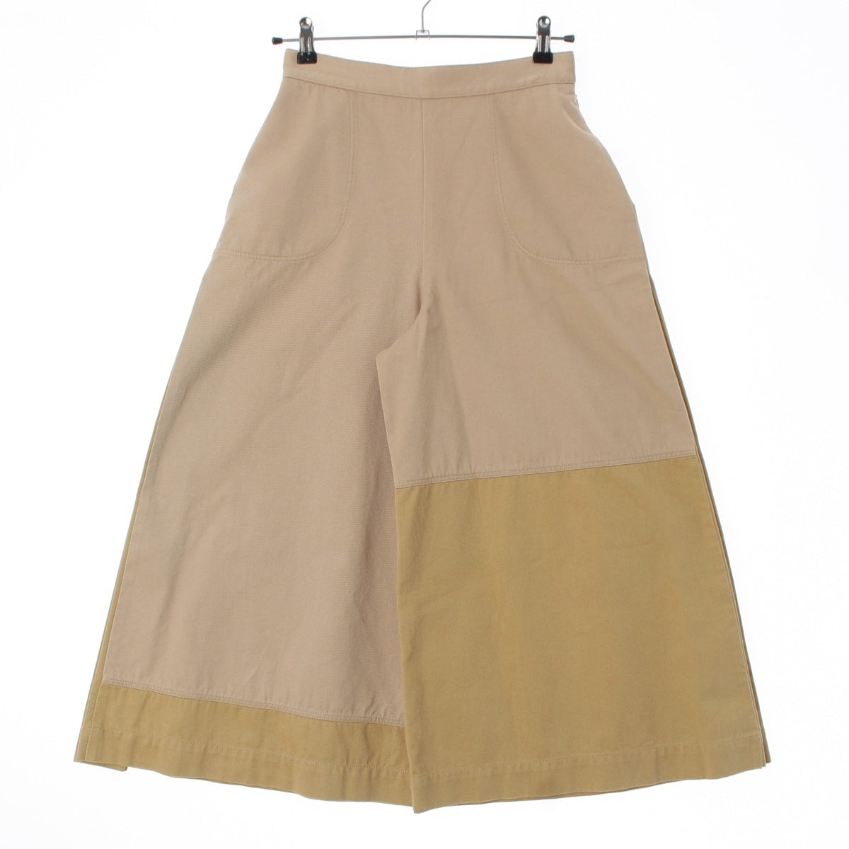LOEWE cotton Switchable Side Pleated Wide Panel Pants Khaki x beige 34