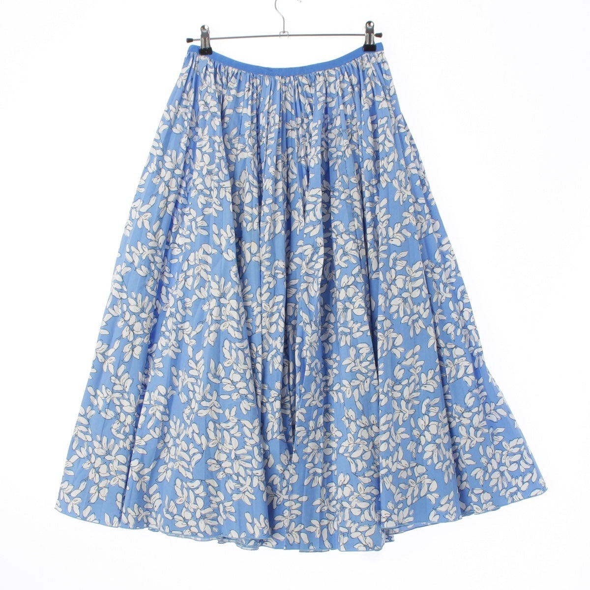 Drawer Floral print pleated long dress skirt Bottoms 6524-299-1329 blue 38