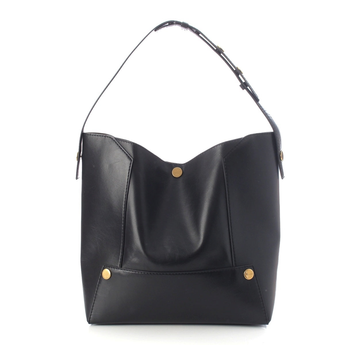 Stella McCartney Popper Bucket leather one belt bag Tote Bag black