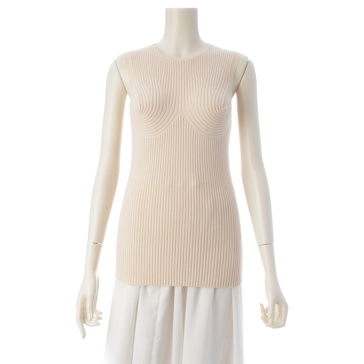 Stella McCartney cotton Rib-knit sleeveless top Cut Knit tops beige 38