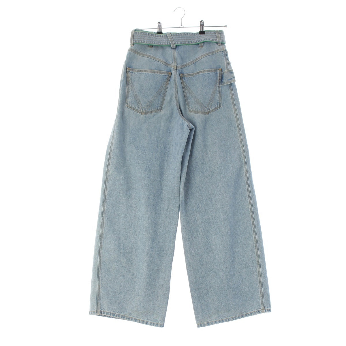 BOTTEGAVENETA denim Belted Wide Pants Bottoms 689091 Indigo Blue Green 36