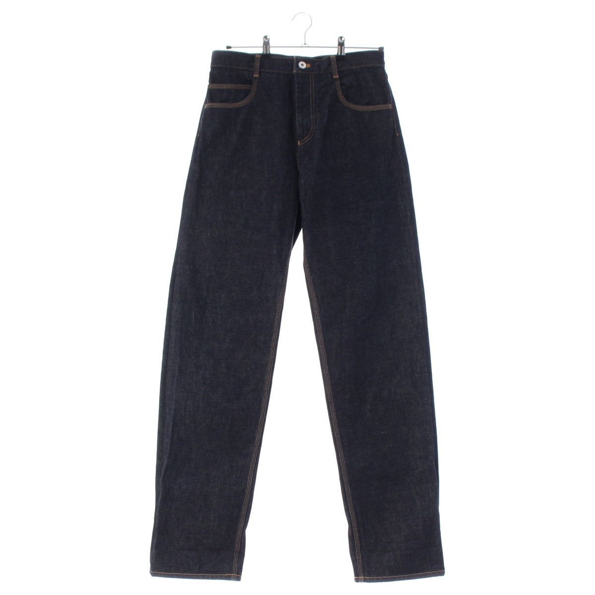 BOTTEGAVENETA Cotton denim Button fly Pants Tapered bottoms 659399 Indigo Blue Green 38