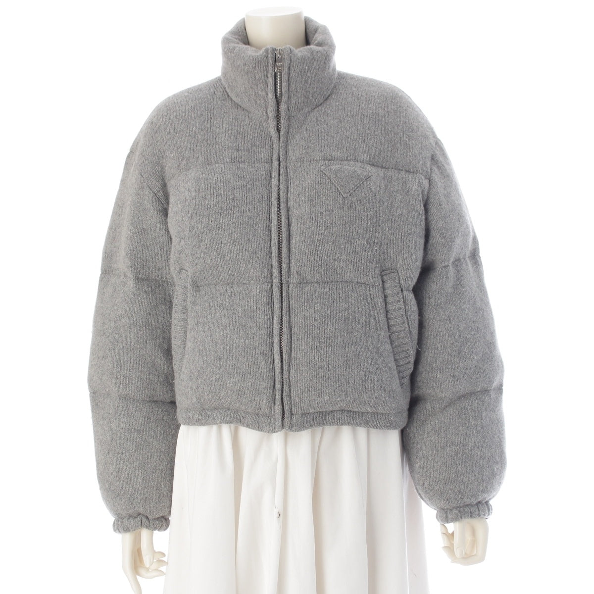 PRADA wool cashmere Down jacket gray 38