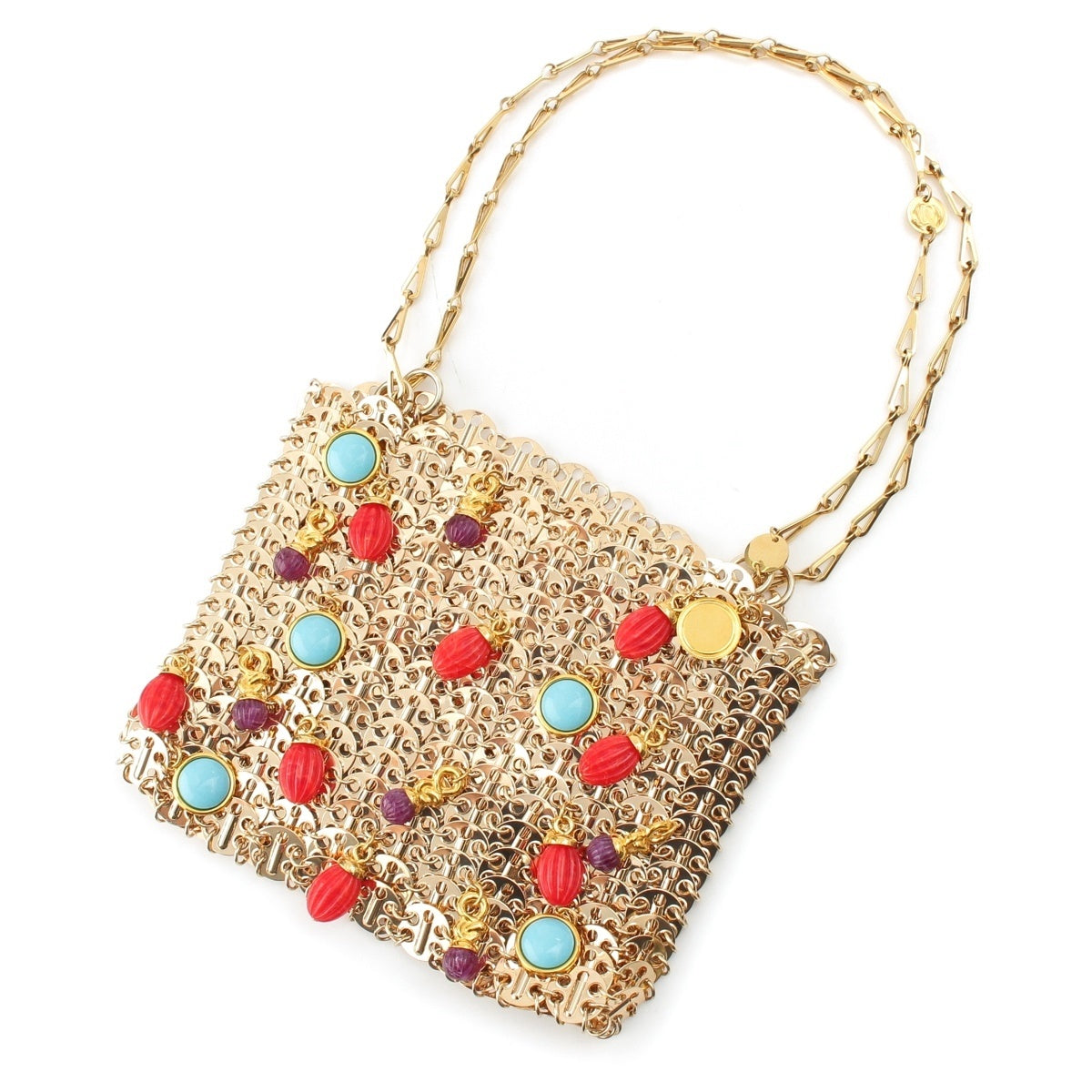 Paco Rabanne 1969 nano R logo Shoulder Bag gold