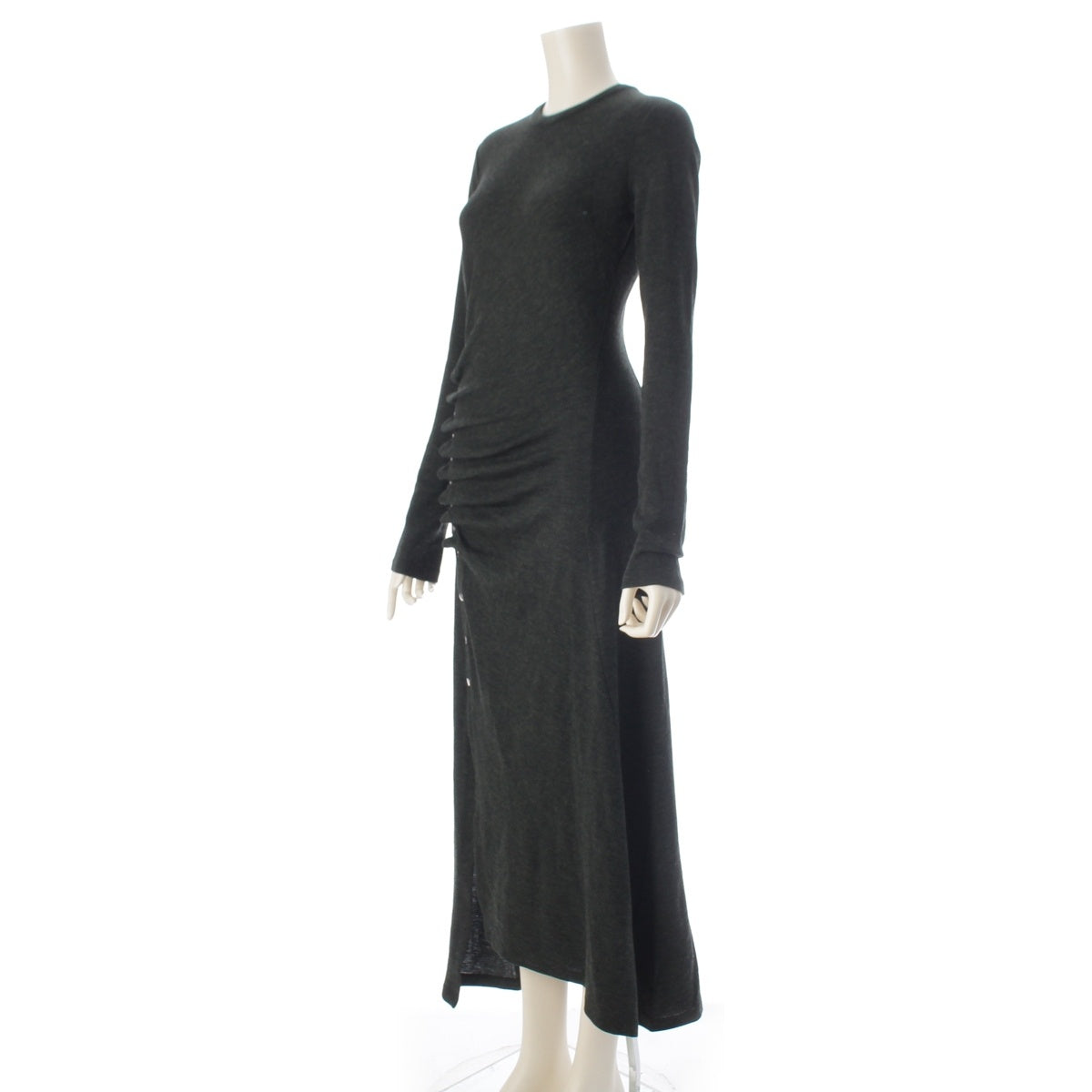 Paco Rabanne wool asymmetry one piece 23AJRO654LA0309 green 36