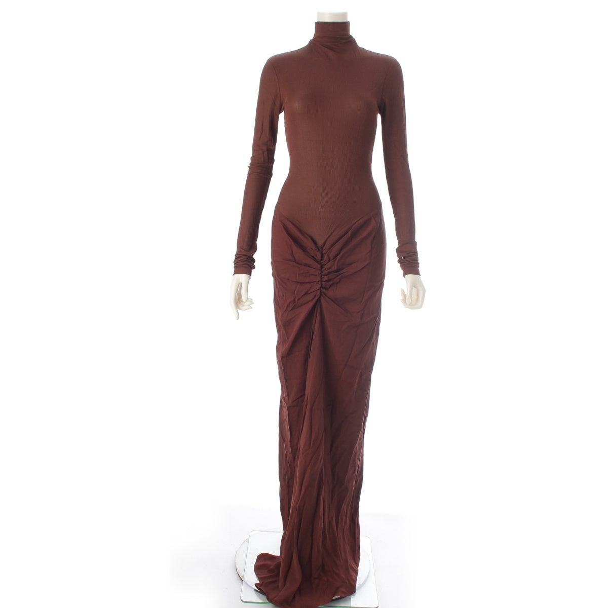 Christopher Esber Jersey high-neck dress, long one piece Brown 10