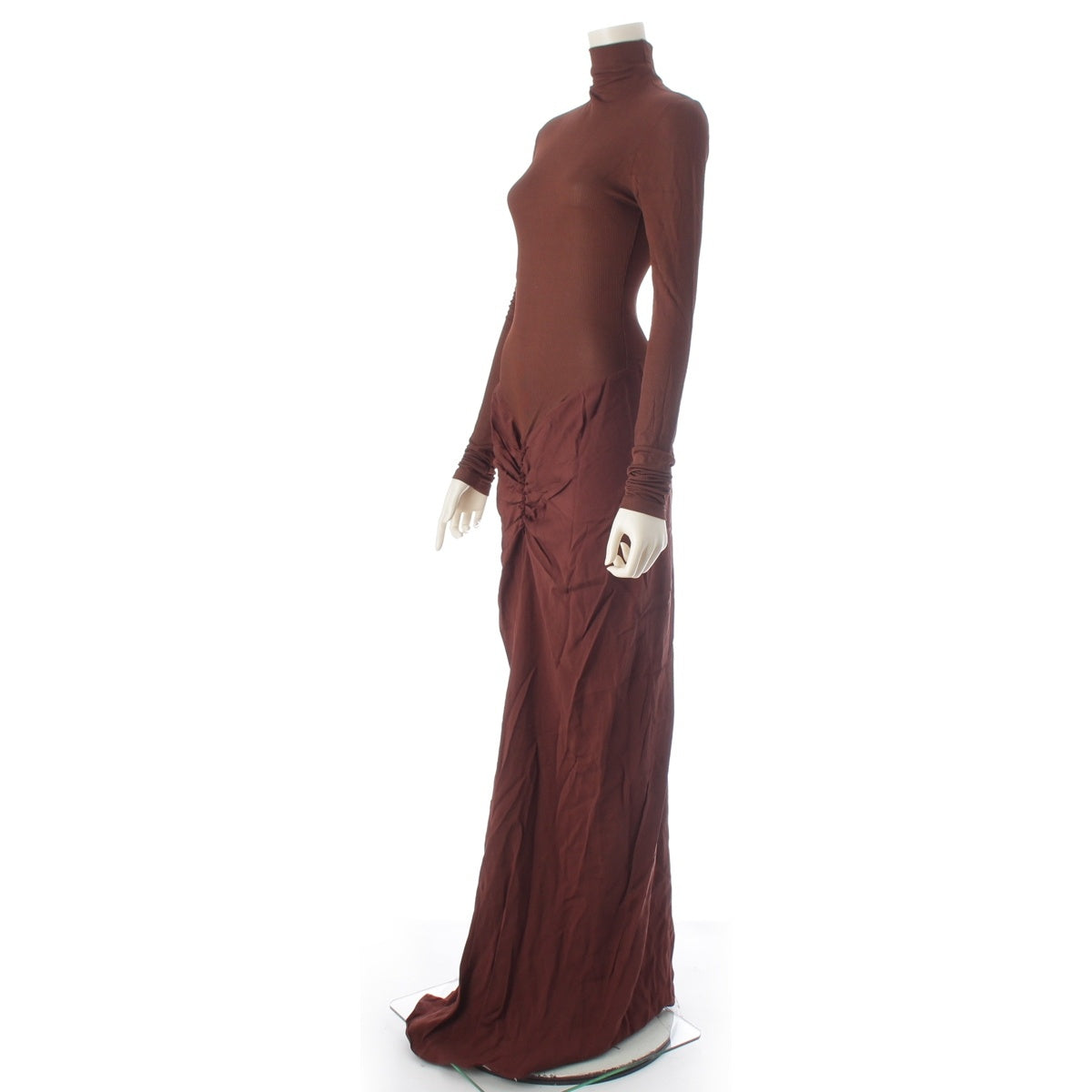 Christopher Esber Jersey high-neck dress, long one piece Brown 10