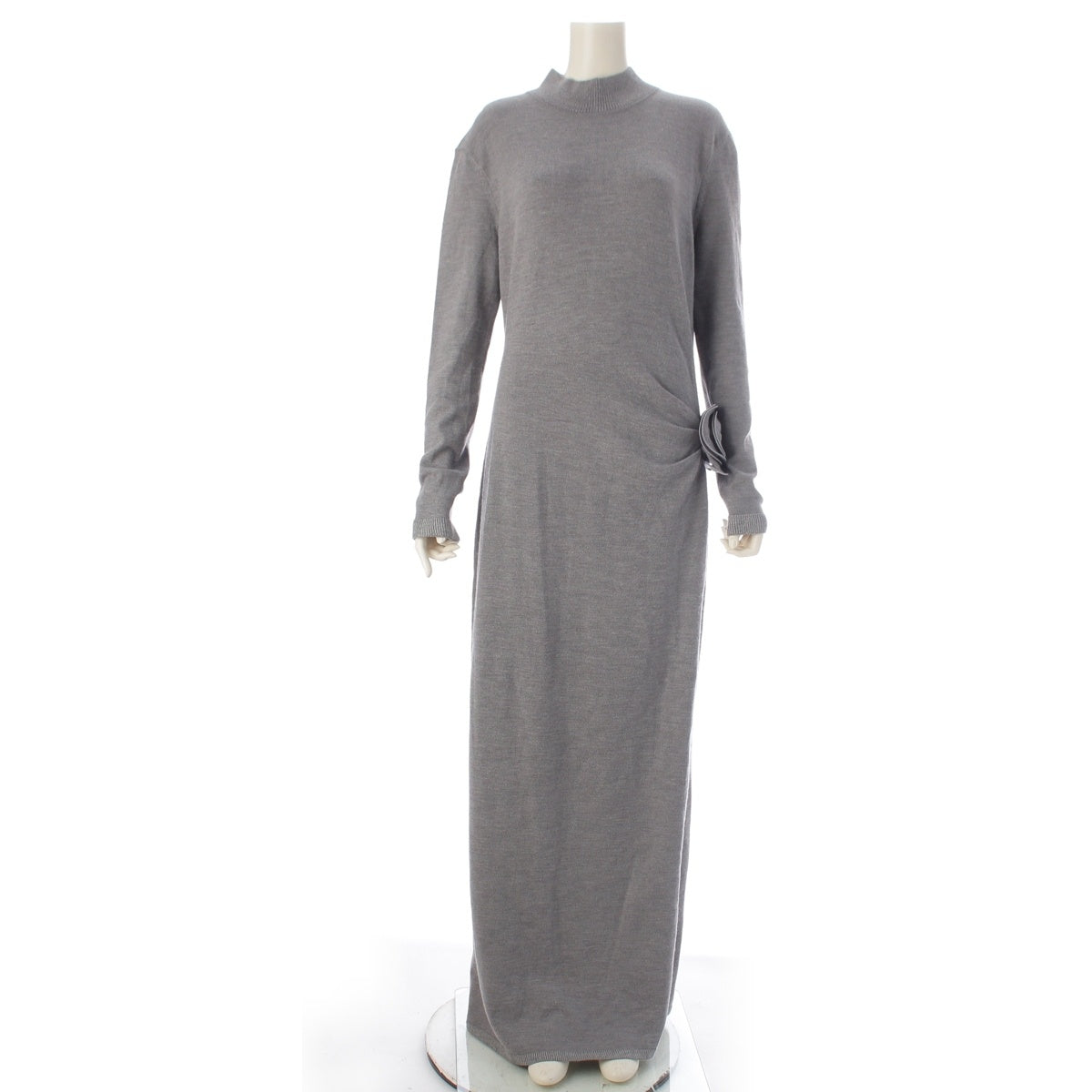 Magda Butrym Wool Silk Cashmere Long dress one piece gray US6 UK10 FR38 IT42