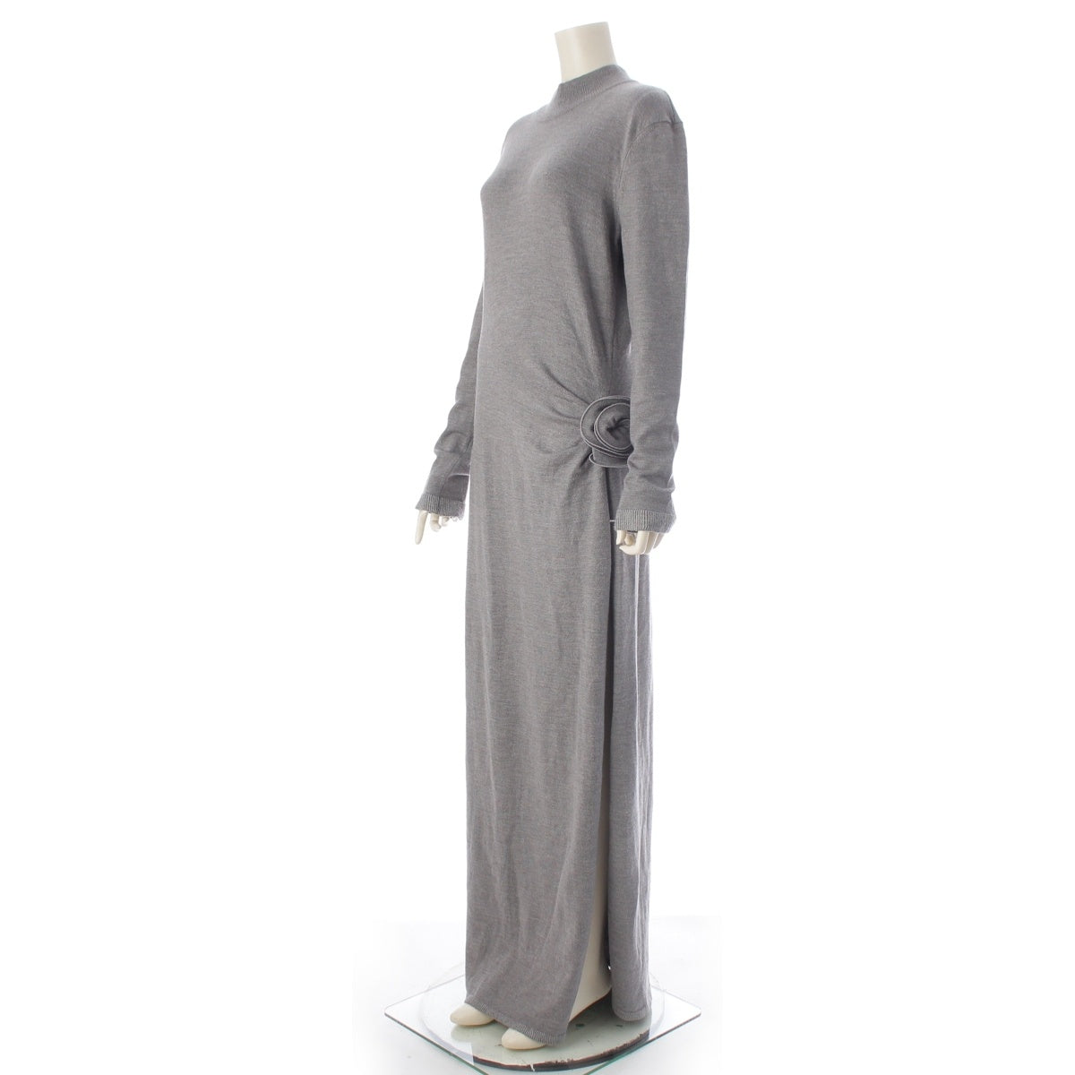 Magda Butrym Wool Silk Cashmere Long dress one piece gray US6 UK10 FR38 IT42