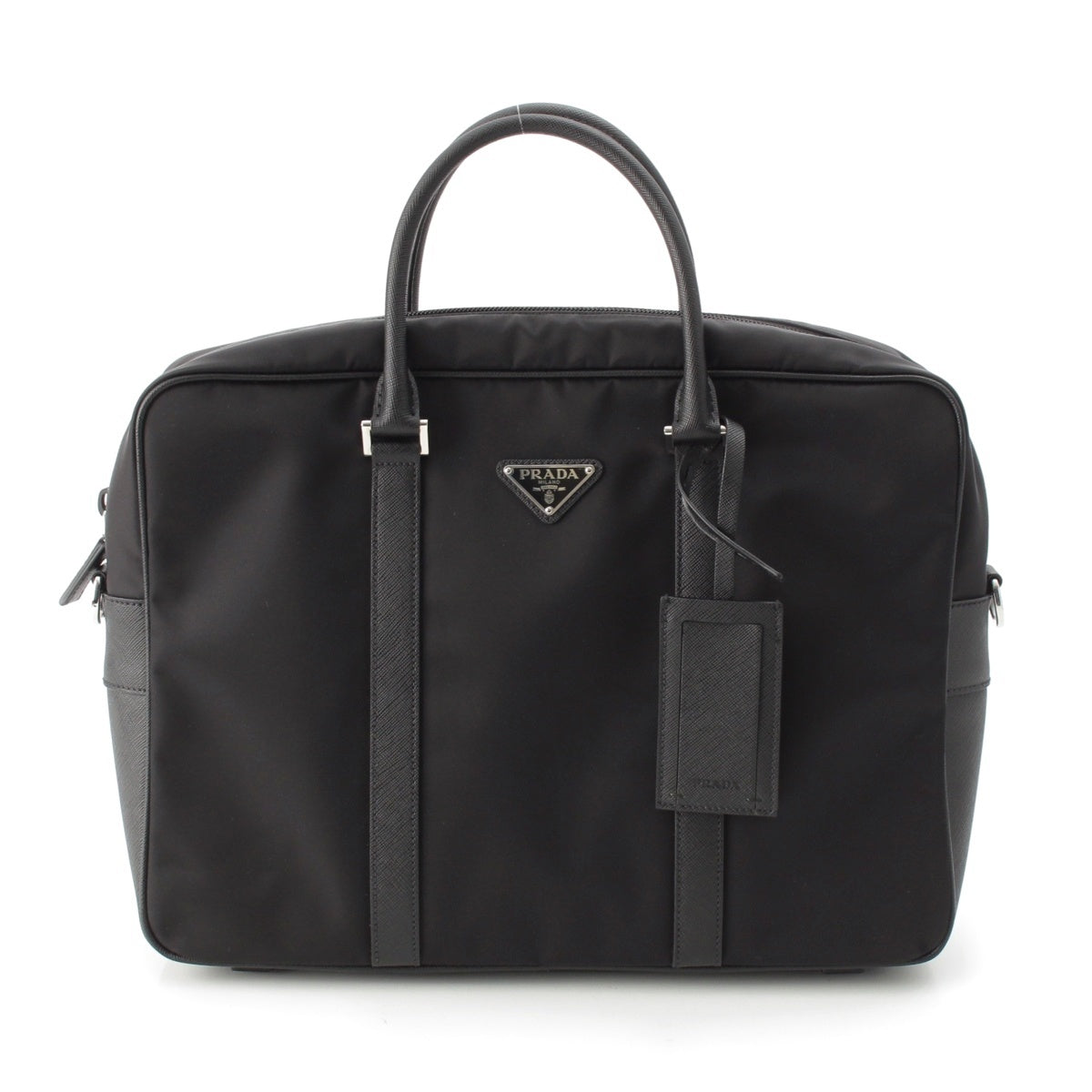 PRADA Test Nylon 2WAY Hand Shoulder Business bag Triangle logo bag 2VE661 black