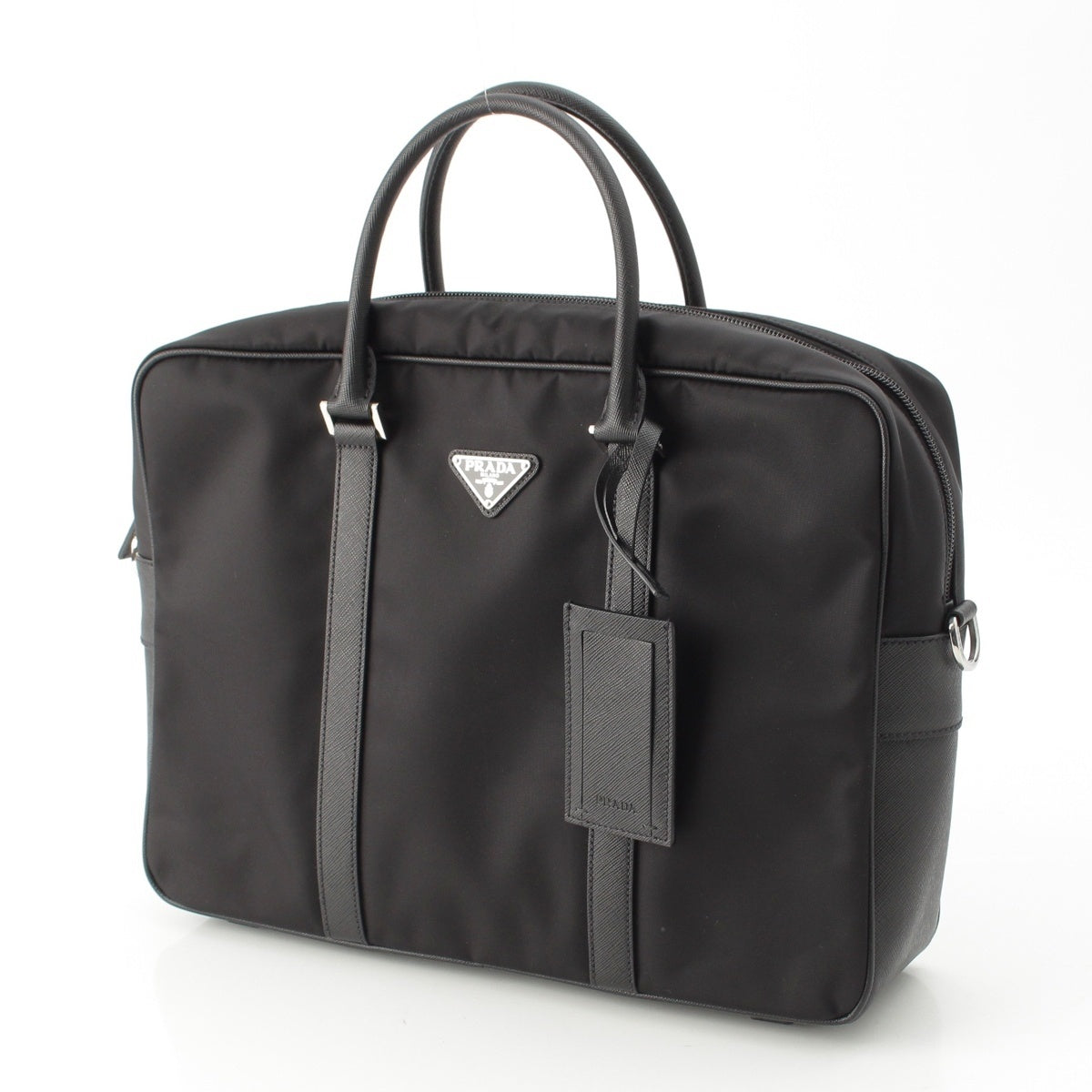 PRADA Test Nylon 2WAY Hand Shoulder Business bag Triangle logo bag 2VE661 black