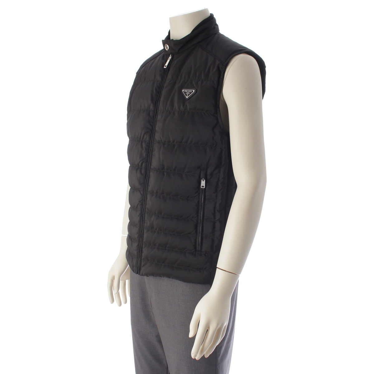 PRADA Triangle logo Down vest outer SGH 069 black 48