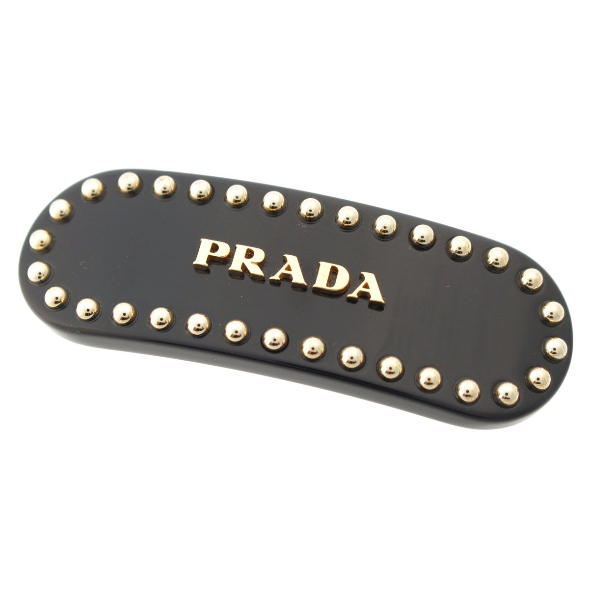 PRADA Logo barrette hair clip hair accessory black
