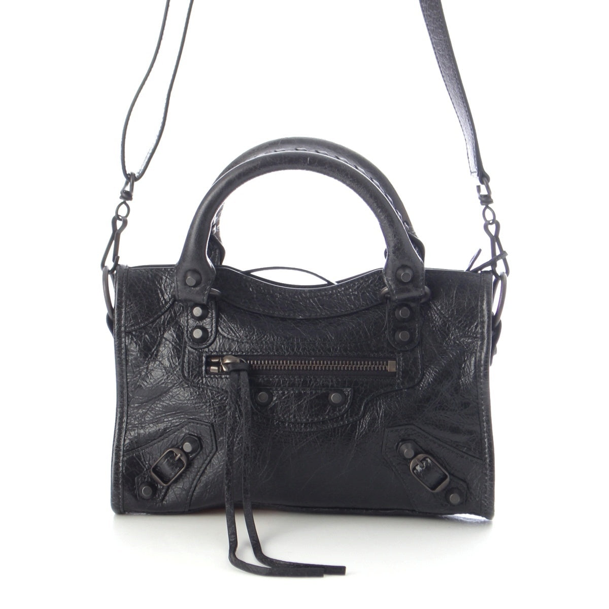 BALENCIAGA Le City Mini leather 2WAY hand Shoulder Bag 806395 black