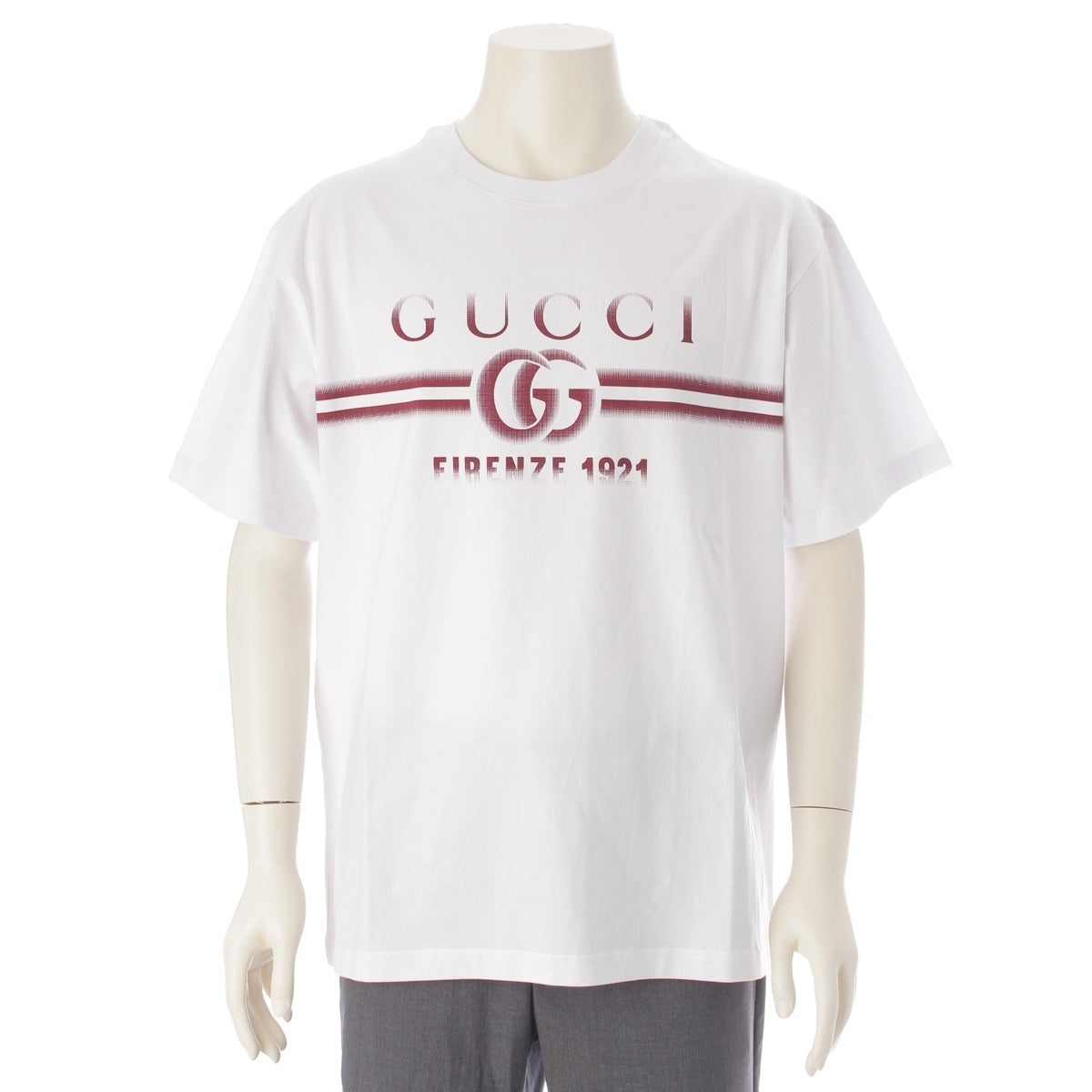 GUCCI GG logo print Florence 1921 crew neck Short sleeve T-shirt tops 785345 Pink L