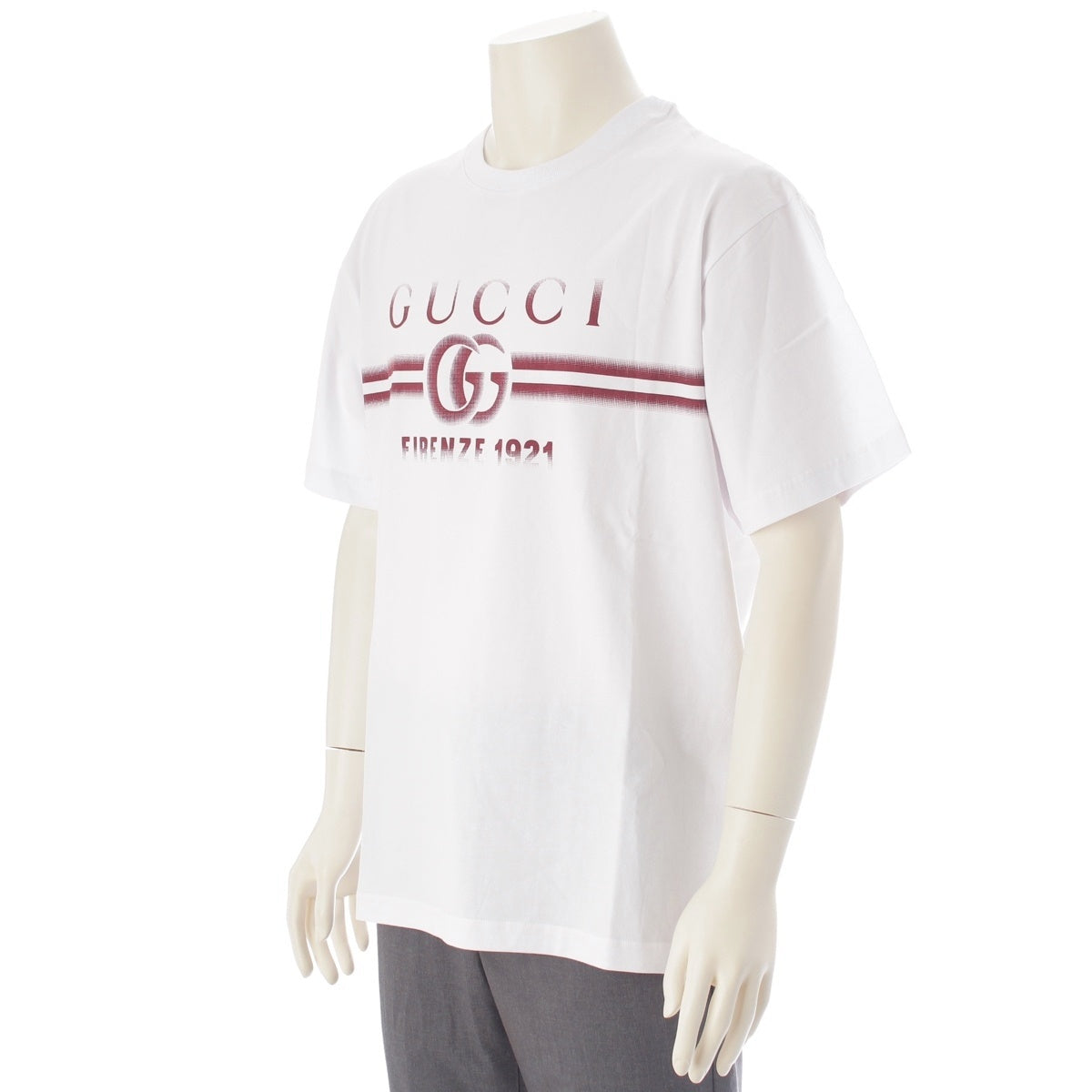 GUCCI GG logo print Florence 1921 crew neck Short sleeve T-shirt tops 785345 Pink L