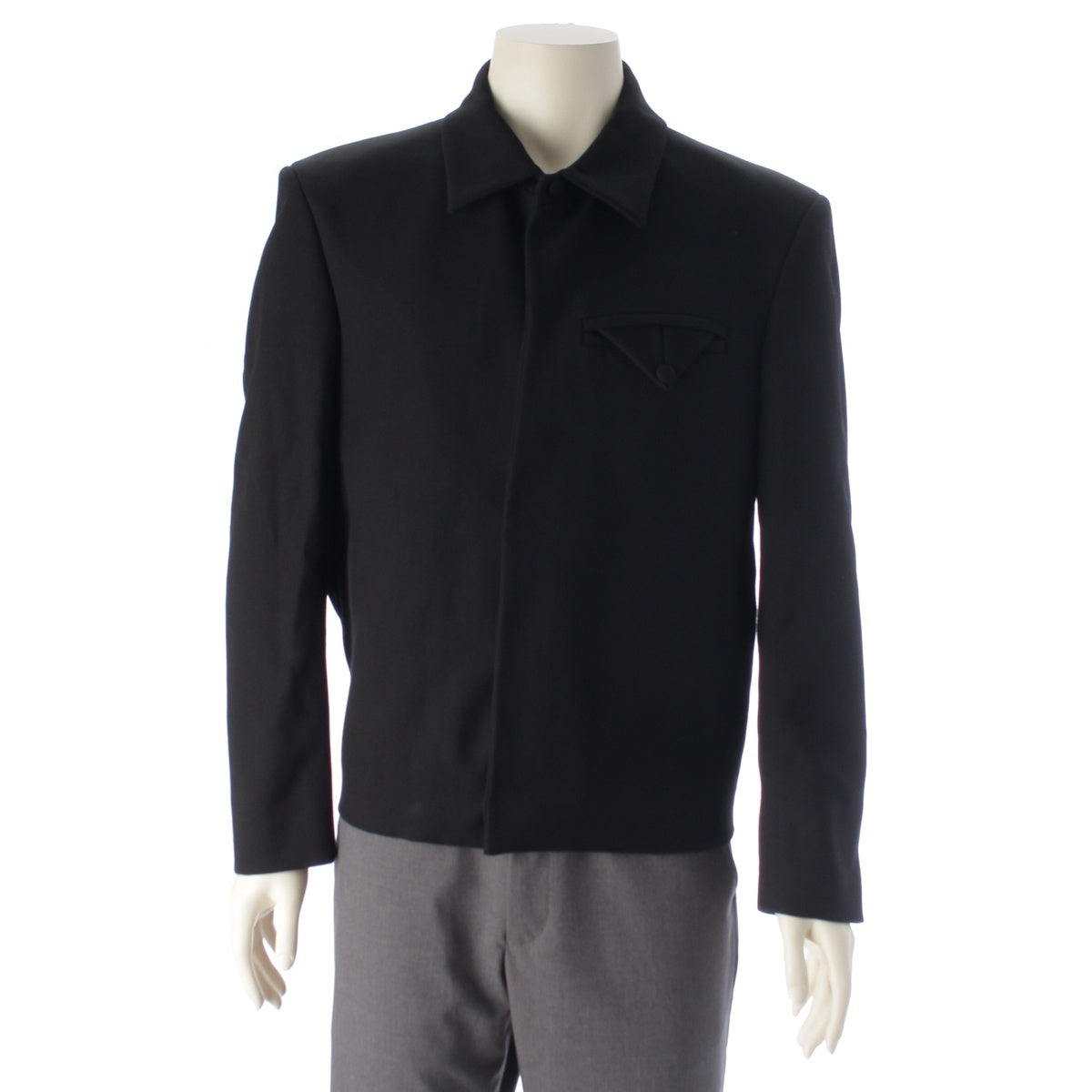 LOUIS VUITTON wool Embellished Blouson with Logo and Jewel tailored jacket Black White 44