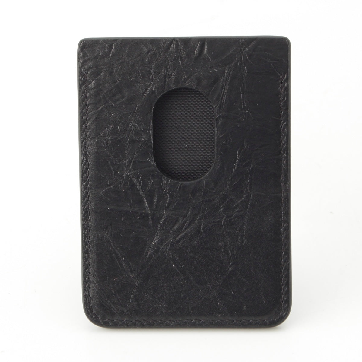 BALENCIAGA Crushed calfskin B Logo Quilted Magnetic Card Holder Card Case black