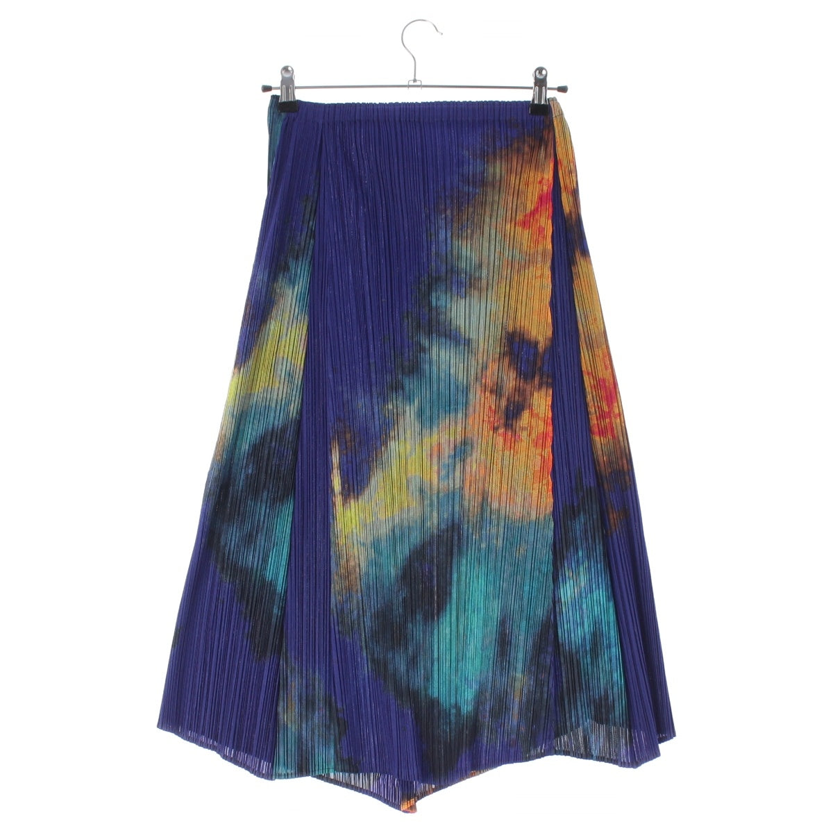 ISSEY MIYAKE Pleated Please Space, outer space, all-over pattern, flare skirt Bottoms PP61-JG503 Blue orange 2