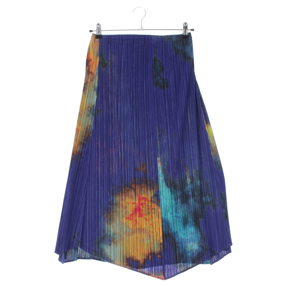ISSEY MIYAKE Pleated Please Space, outer space, all-over pattern, flare skirt Bottoms PP61-JG503 Blue orange 2