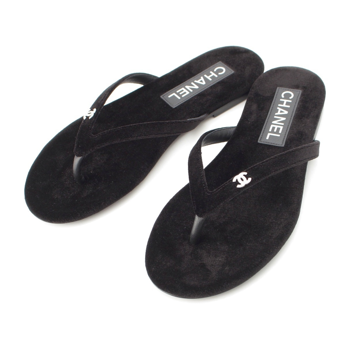CHANEL Velor Beach sandal G45716 black 36