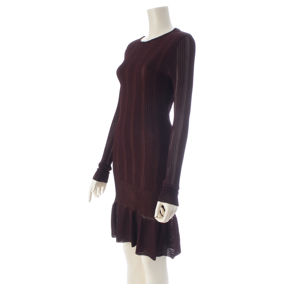 Alaia Vintage Bodycon Knit one piece dress Brown XS