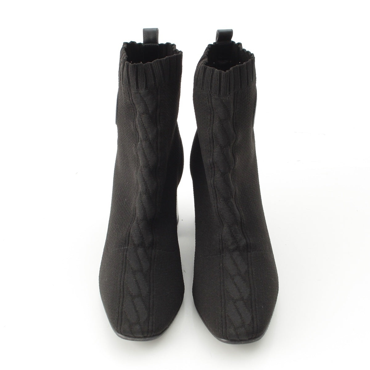 HERMES Volver Exlibris Knit heels boots black 36
