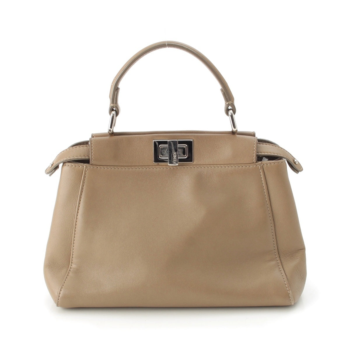 FENDI Peek-a-boo mini leather Shoulder Bag 2WAY hand 8BN244 beige