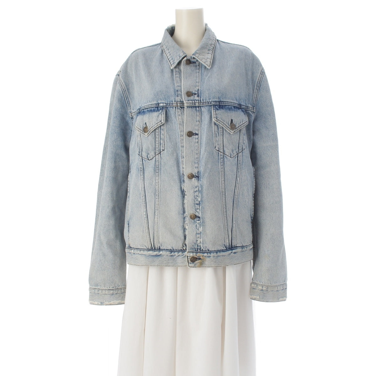 GUCCI GUCCY GUCCY Bear Patch Trucker Denim Jacket 488405 Ice blue