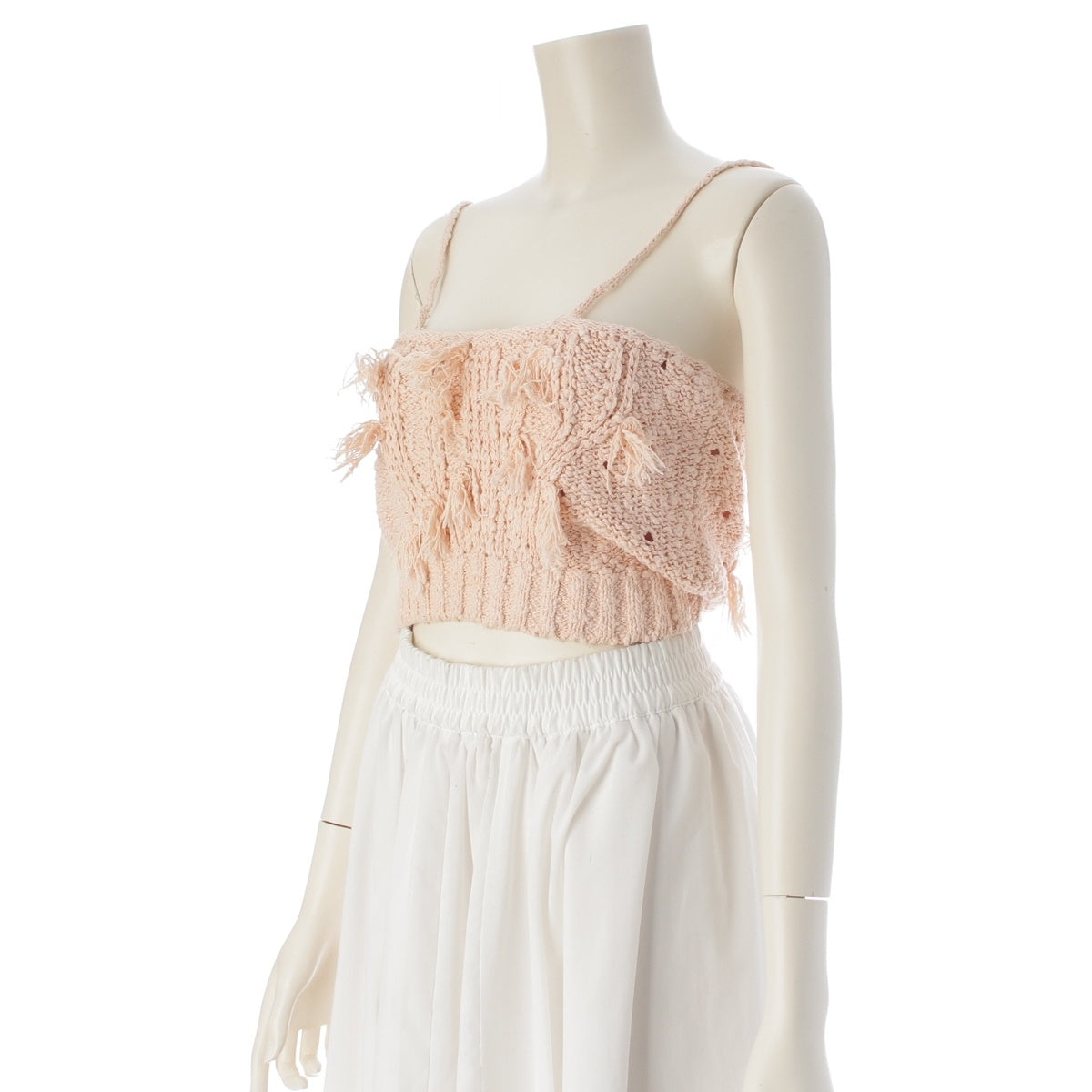 ISSEY MIYAKE All Style Cotton rayon fringe camisole tops pink