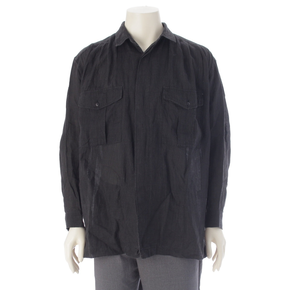 ISSEY MIYAKE linen Safari Military jacket Cargo pockets black M