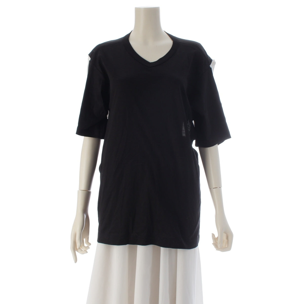 ISSEY MIYAKE DEFORMED BOX TOPS Modified Short-Sleeve T-Shirt Cut tops JY12787 White black M