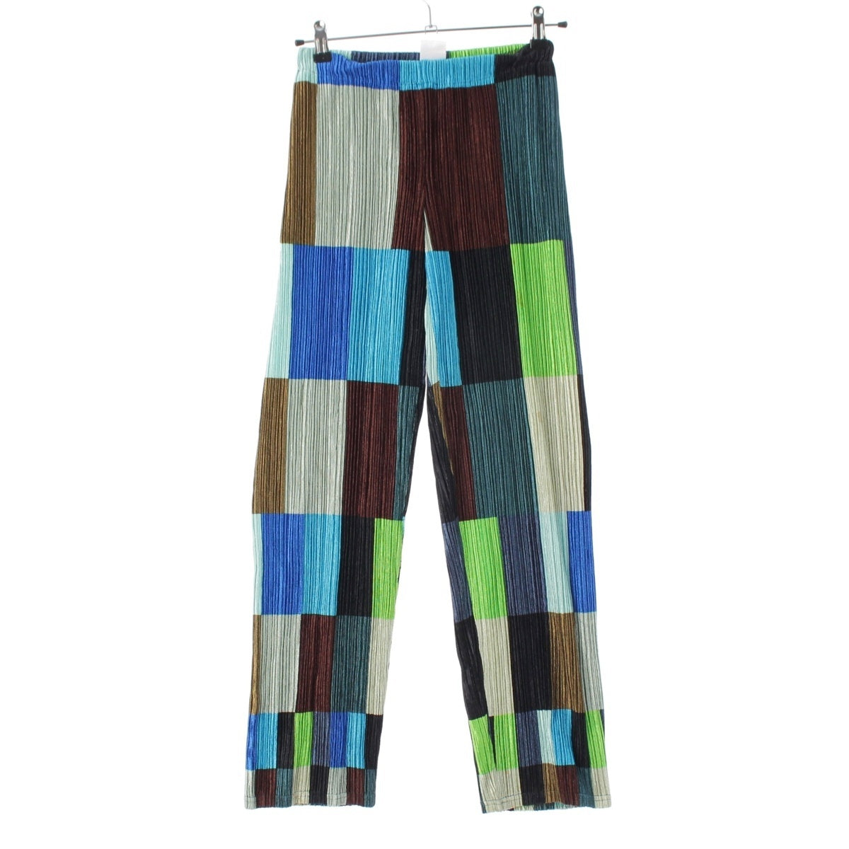 ISSEY MIYAKE Pleated Shiny Panel Switching Pants Bottoms IM82-FF615 multicolor S