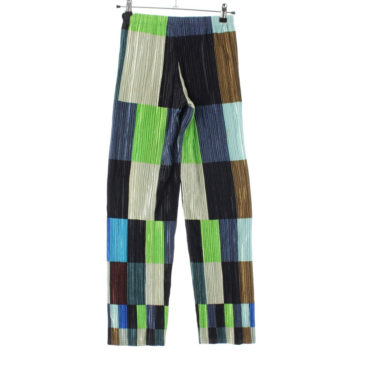 ISSEY MIYAKE Pleated Shiny Panel Switching Pants Bottoms IM82-FF615 multicolor S