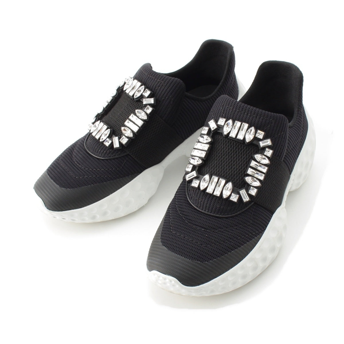 Roger Vivier VIV RUN RIGHT Beaded Buckle sneakers RVW63731340 black 36
