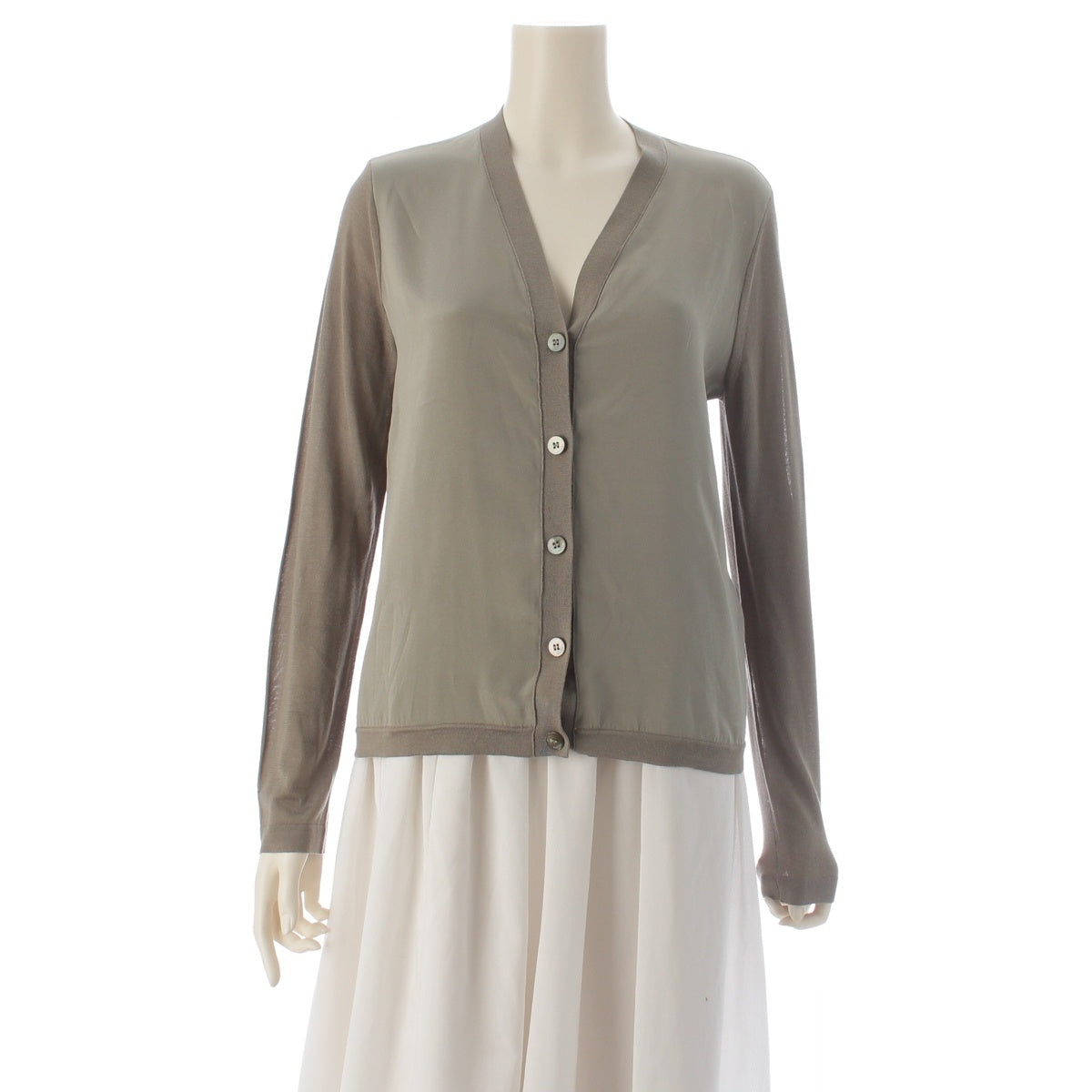 MAX MARA EDIPO Pure Silk Yarn cardigan Sage green S