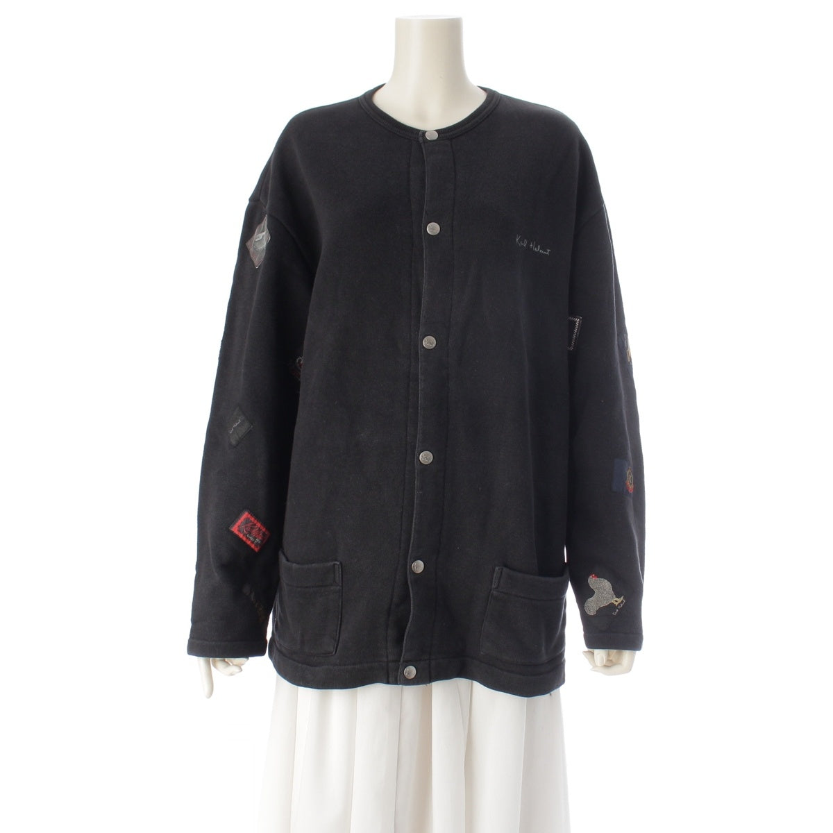 Karl Helmut cotton Collarless patch logo Blouson black L